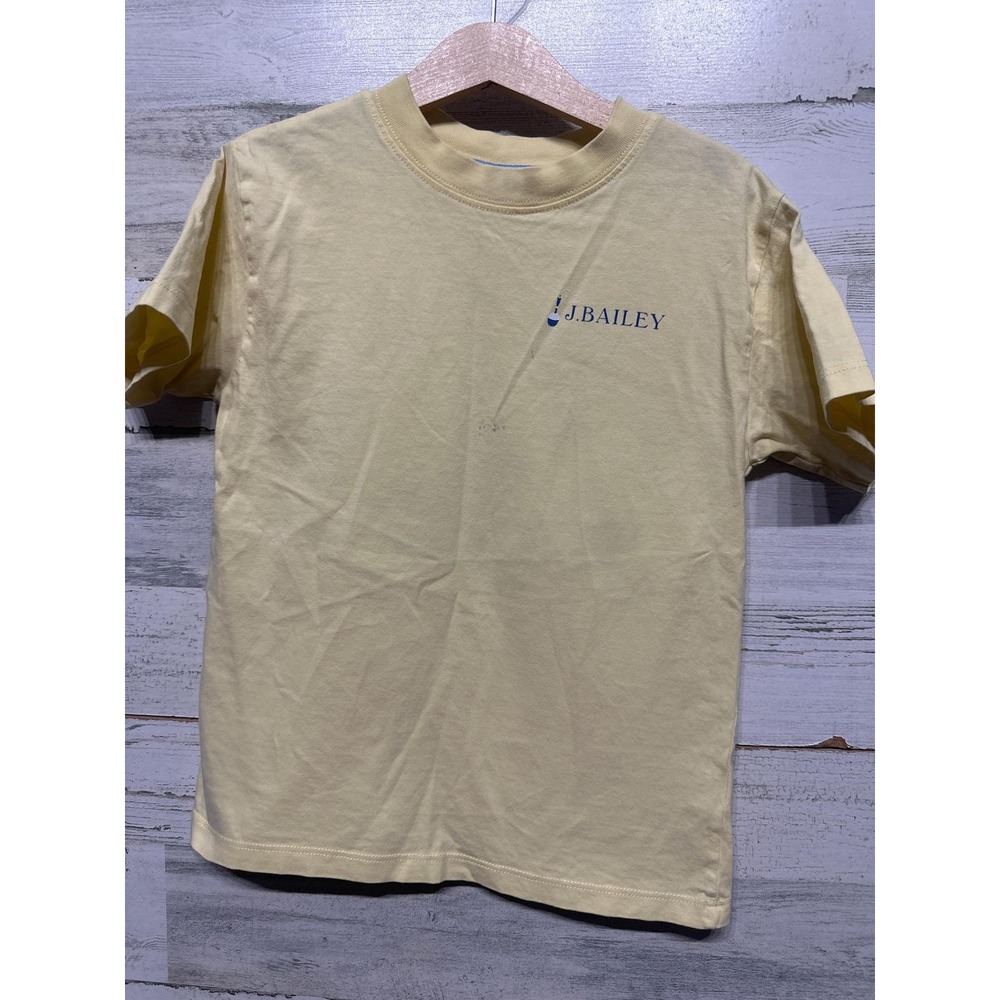 J. Bailey Graphic Tee Boys Size 7 Yellow Fishing Bobber Short Sleeve *Flawed*